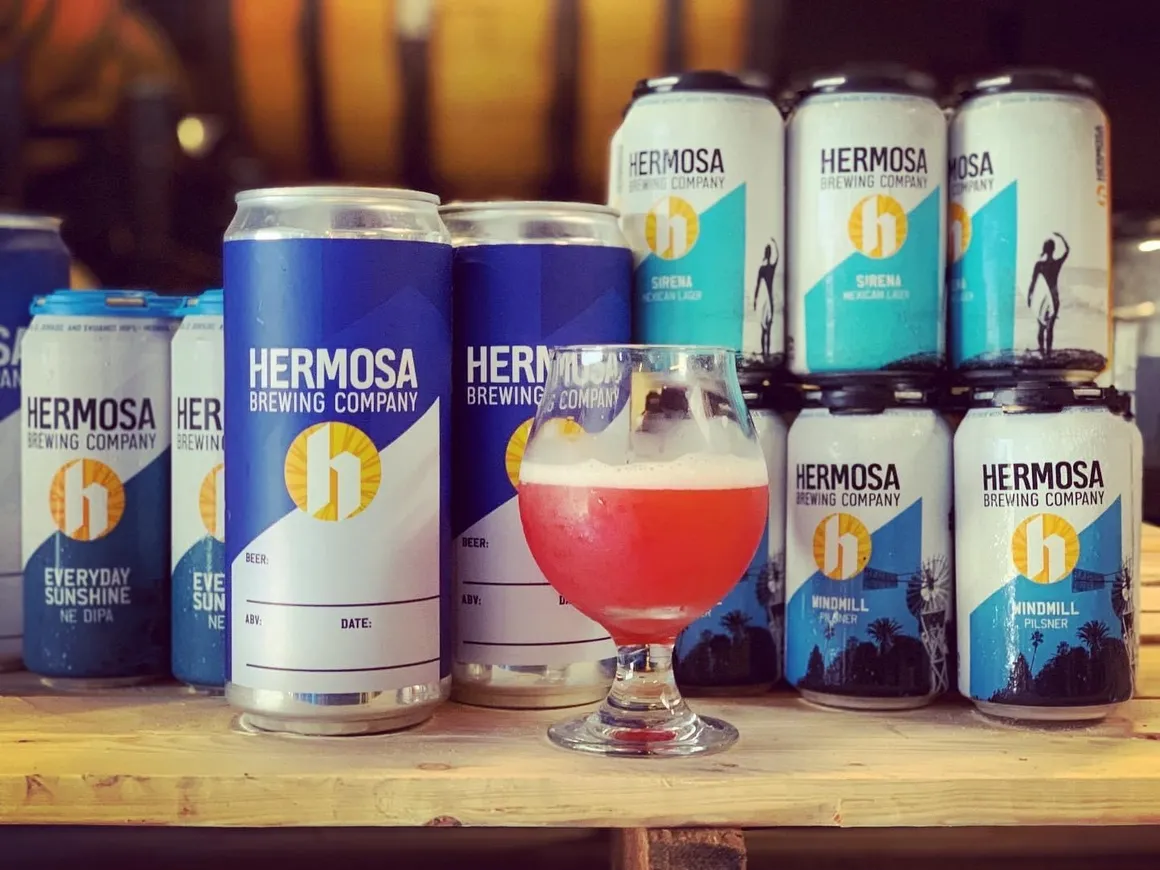 Image of Hermosa Brewing Company beer selection in cans